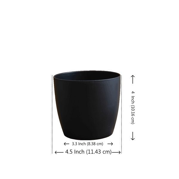 4.5 inch (11 cm) Ronda No. 1110 Round Plastic Planter (Black) - Nurserylive Pune